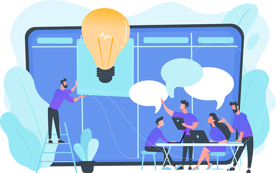 Personnages illustrant l'écoconception numérique